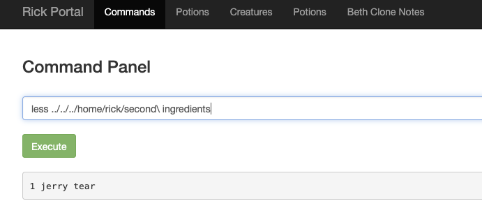 Web Command Ingredient 2 Output